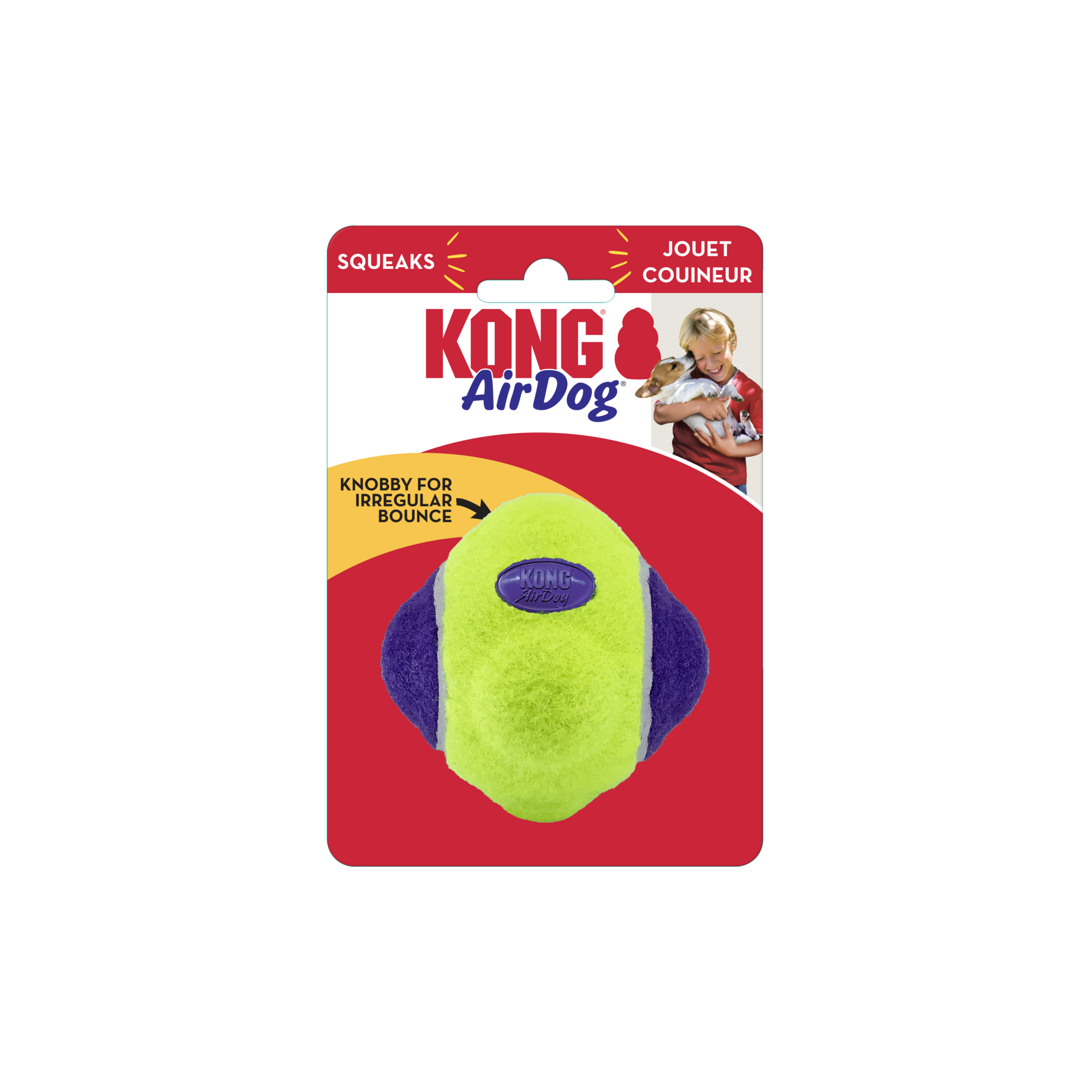 Toy Dog KONG AirDog Squeaker Knobby Ball