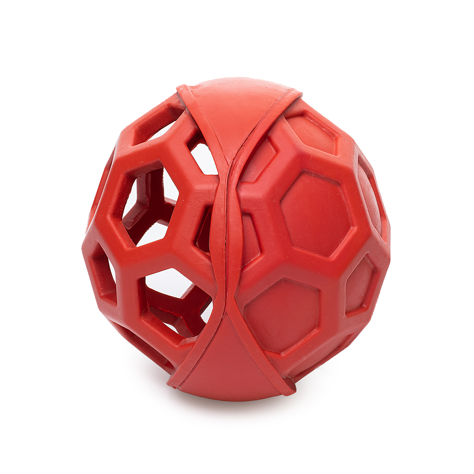 DUVO+ Игрушка для собак резиновая "Мяч с сотами", красная