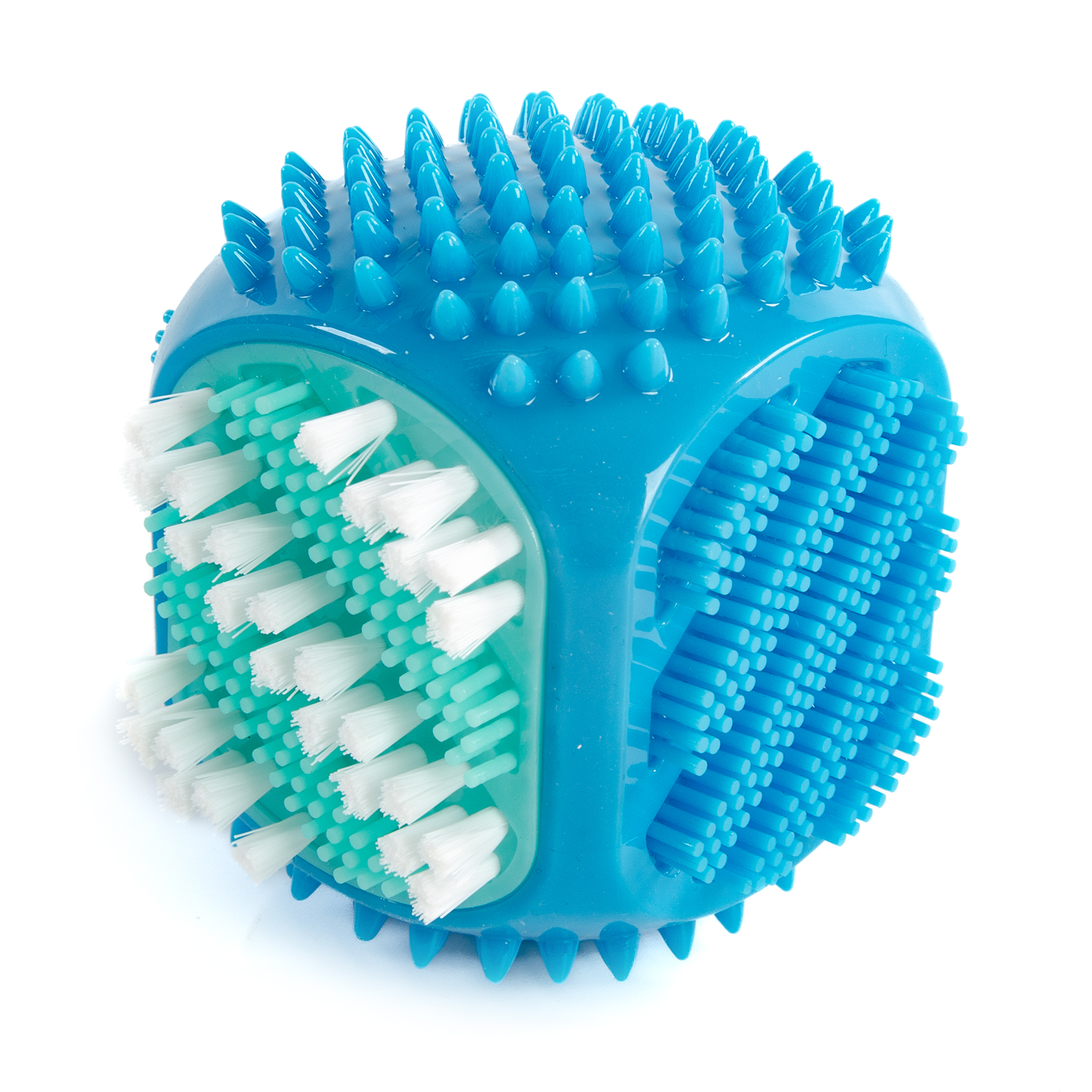 EliteDog Игрушка для собак резиновая "Куб с щёткой", голубая