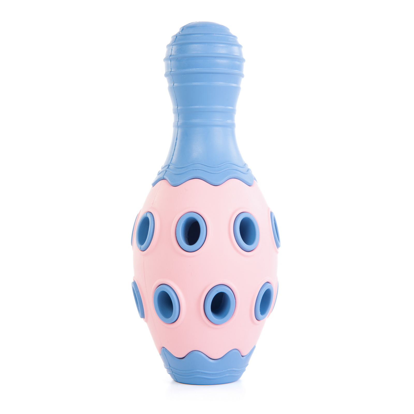 Игрушка для собак резиновая "Кегля", розово-голубая