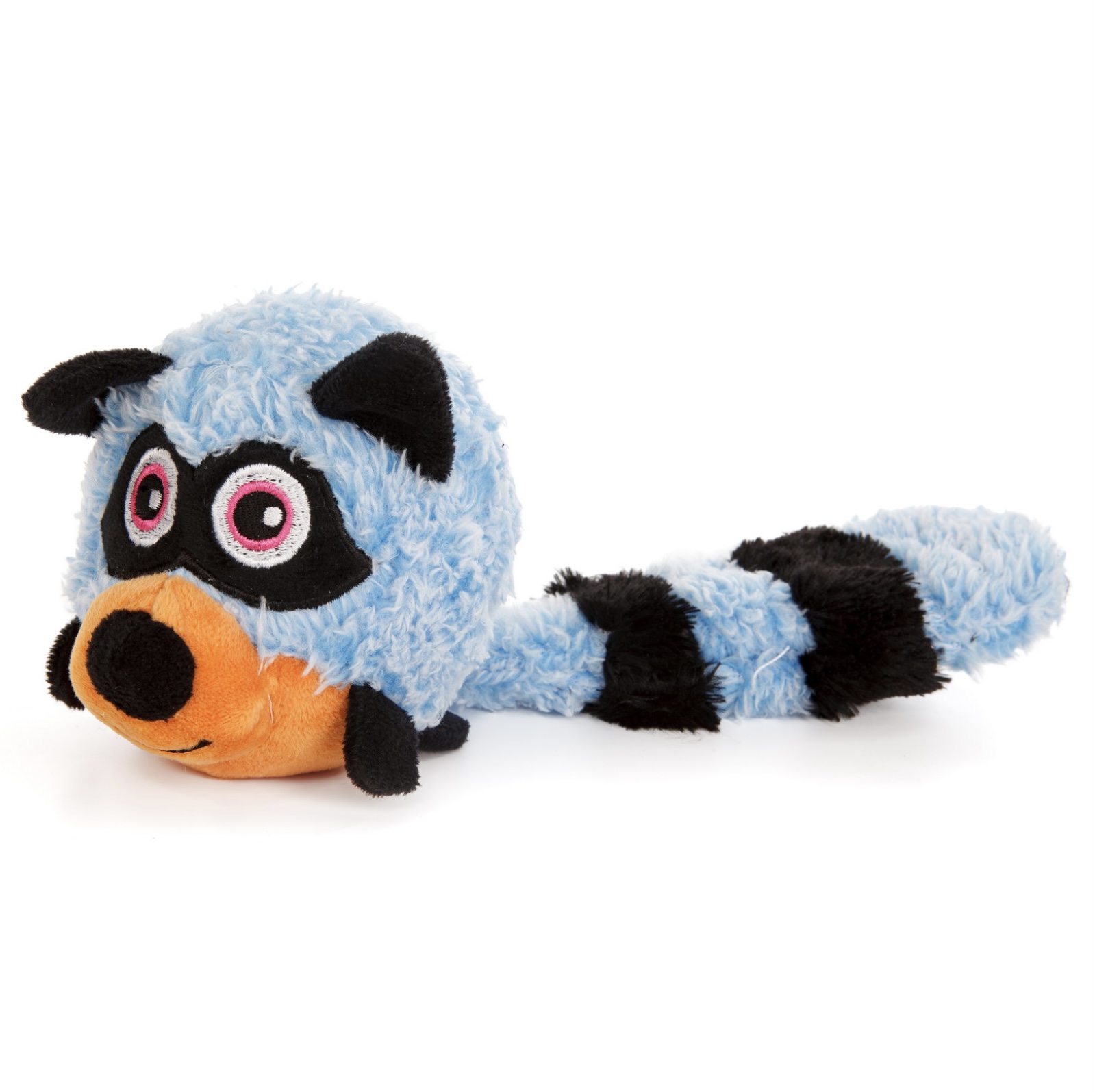 ZooZooZoo Игрушка для собак мягкая "Енот" с отключаемой пищалкой, голубая, 28см