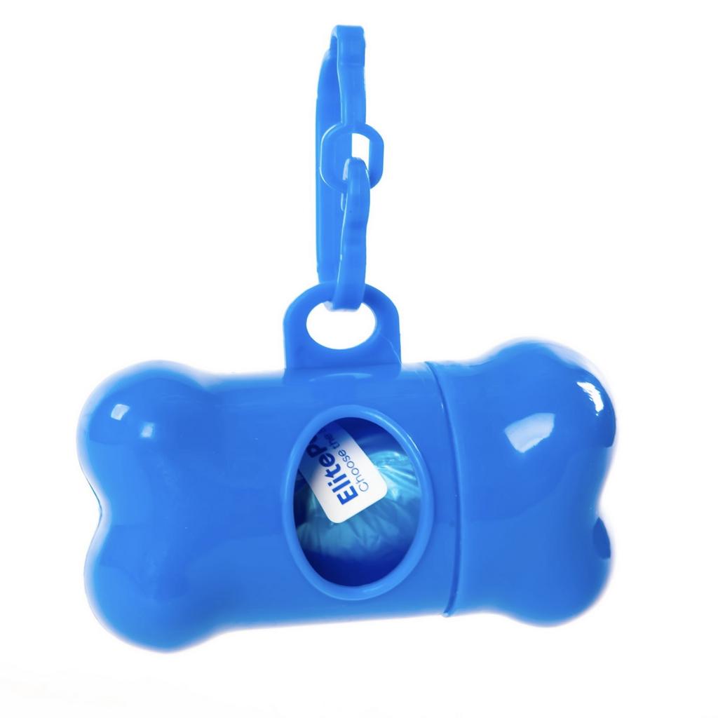 ELITEPAD Диспенсер для гигиенических пакетов "Косточка", пластик, синий+1х20 пакетов