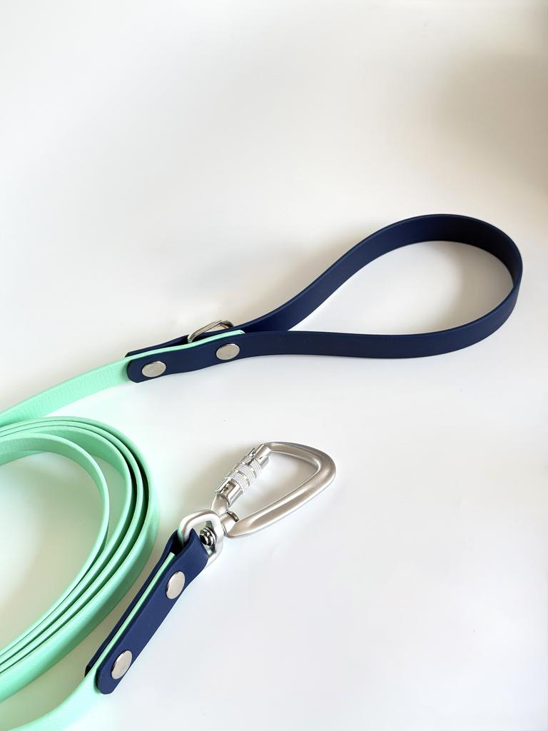 Биотановый поводок мятный+синий 2м40см