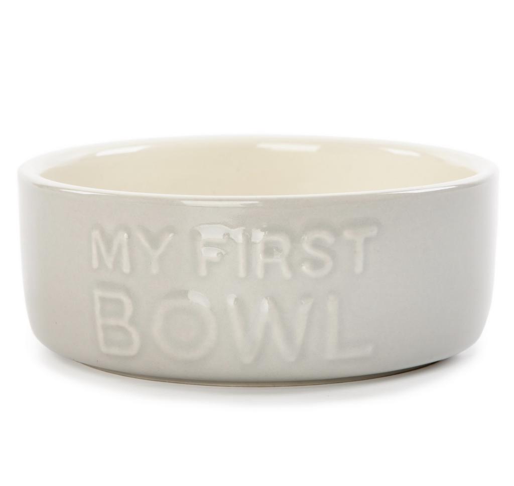 SCRUFFS Миска керамическая для собак и кошек "My First Bowl", серая 13х13х5см 400мл (Великобритания)