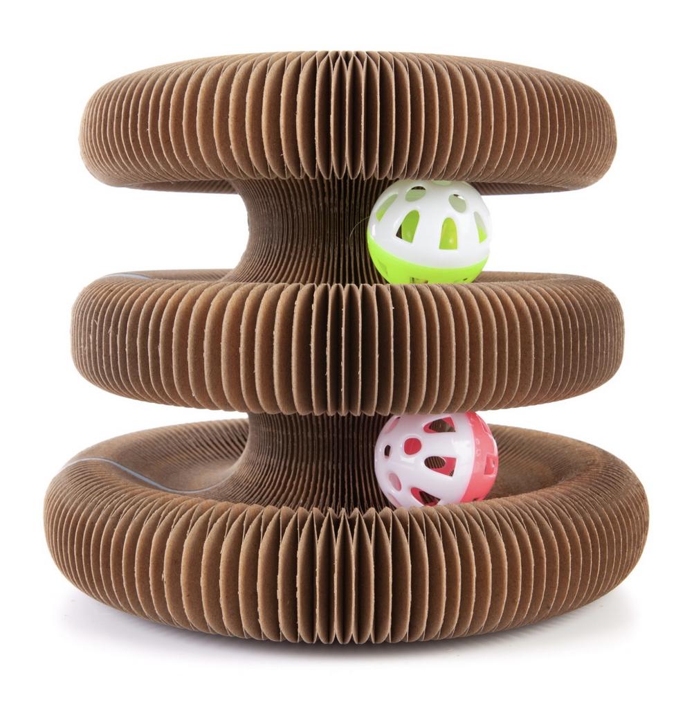 SkyRus Игрушка-когтеточка для кошек из гофрокартона "Organic Ball", большая, 32х32х17см