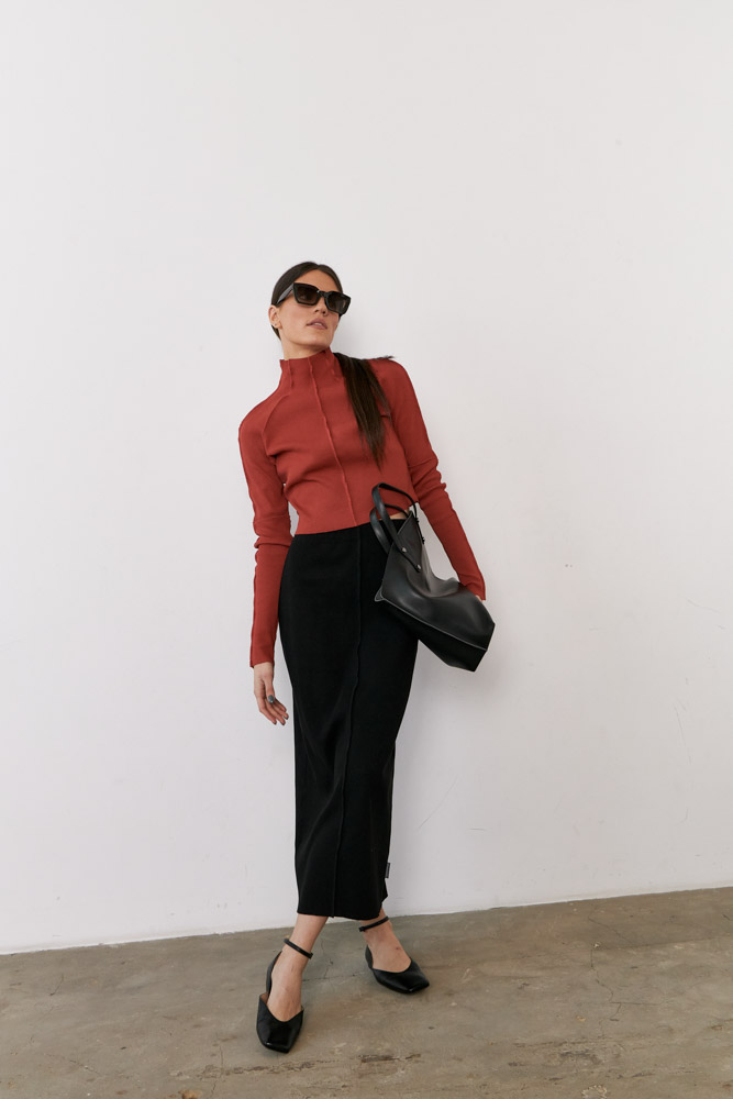 Юбка миди LAY / чёрный