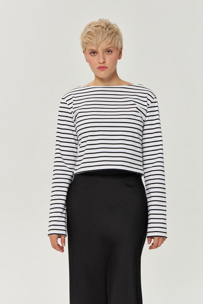 Тельняшка укороченная / чёрно-белый