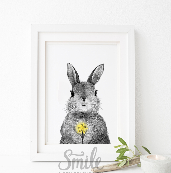 Постер "Зайчик с волшебной палочкой"