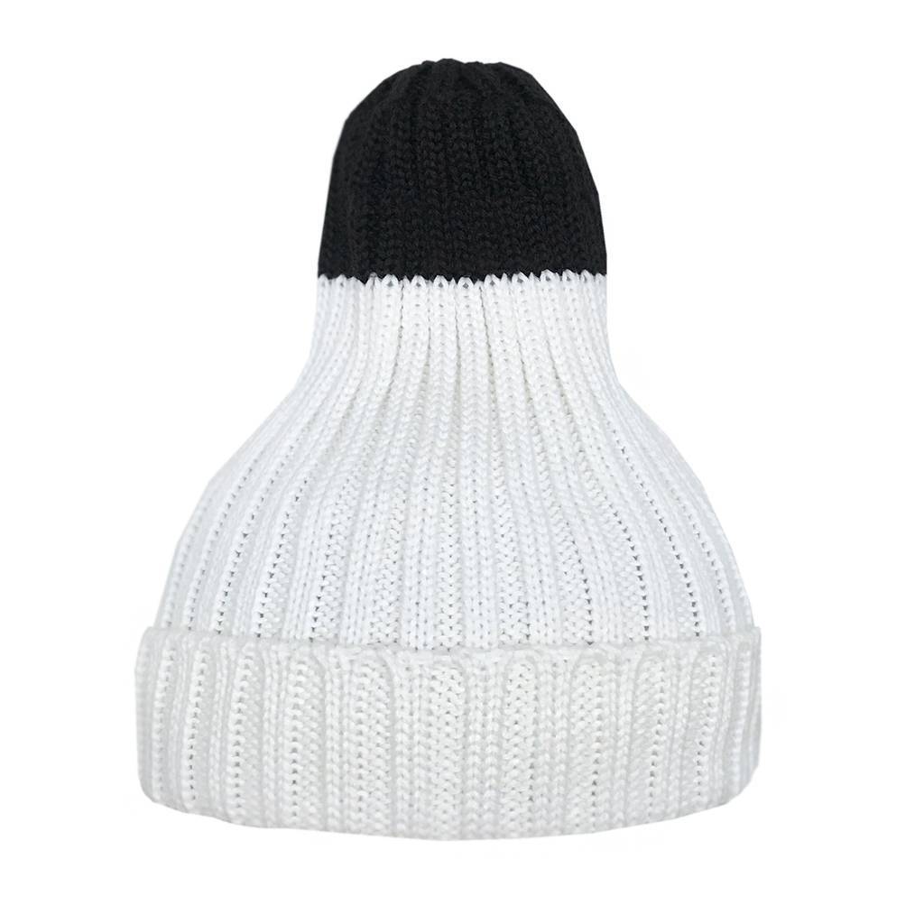 Шапка утеплённая молочно-белая/чёрный