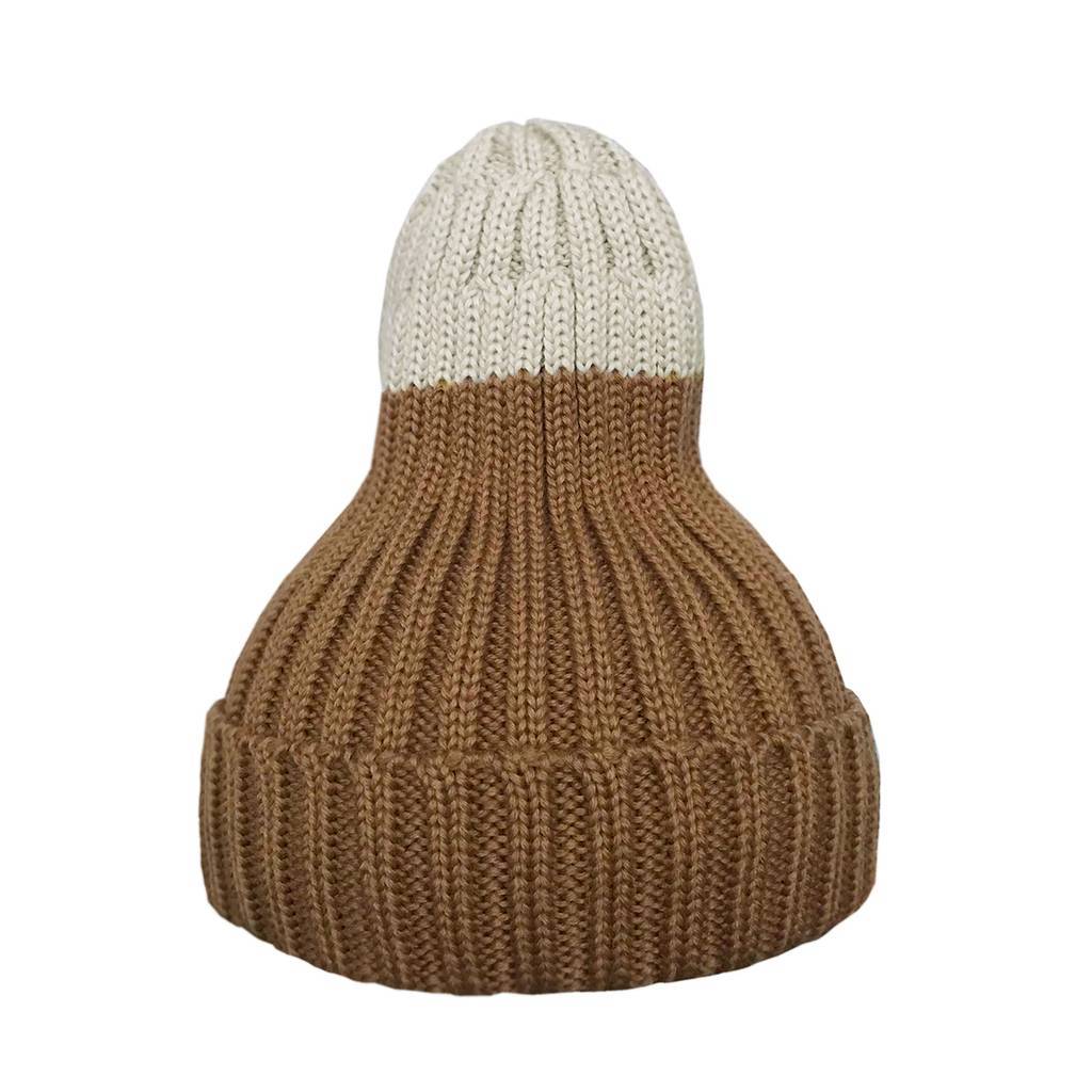 Шапка утеплённая светло-коричневая/светло-бежевый