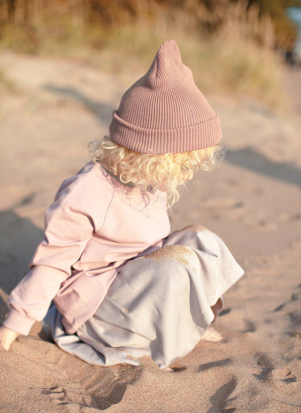 Хлопковая шапка пыльно-розовая