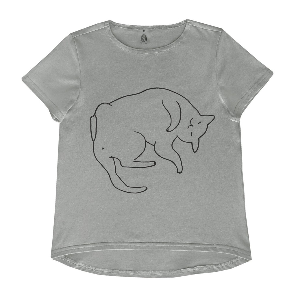 "Футболка c котиком" серый sharkskin (взрослые)