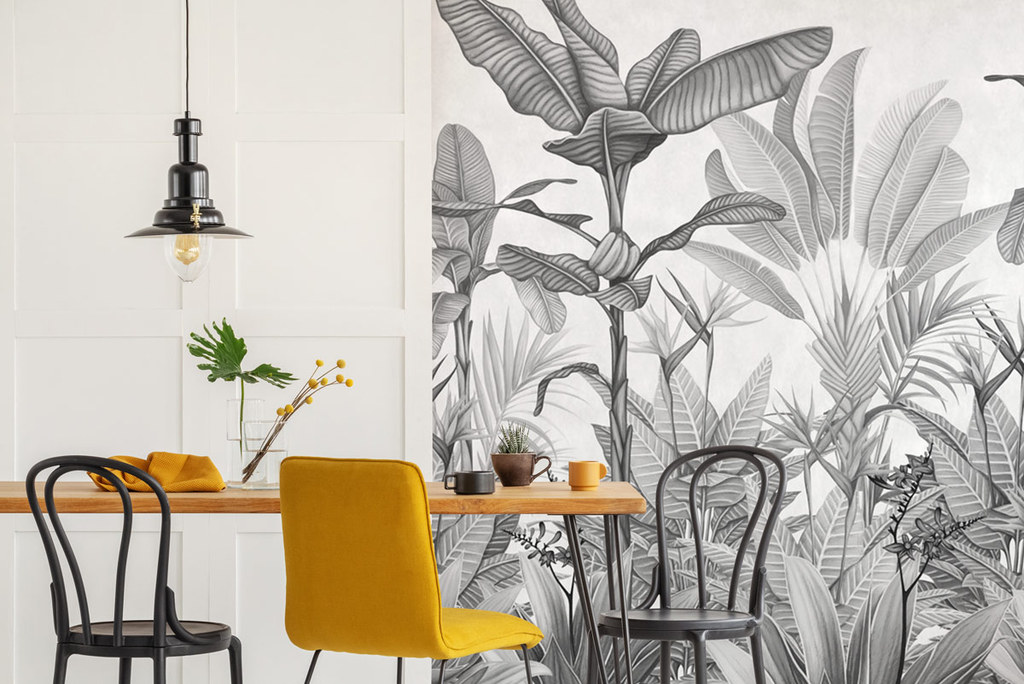 Обои "Экзотический рай  (монохром)"