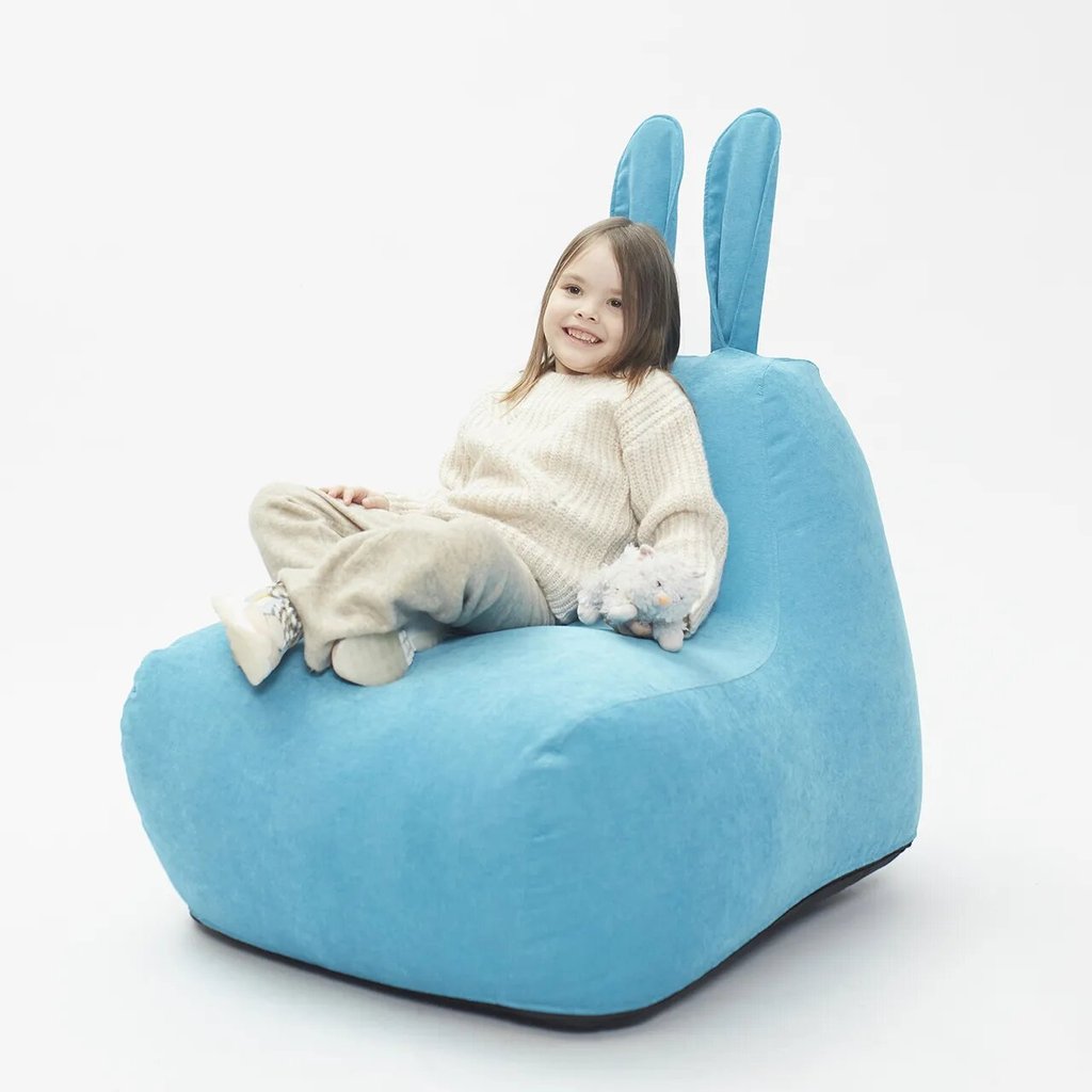 Пуф-заяц Small в велюре, наполнение Premium