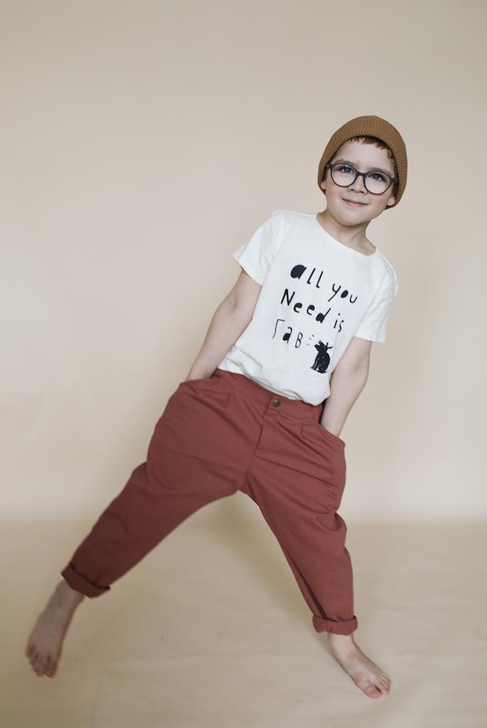 Брюки-бананы кирпичные