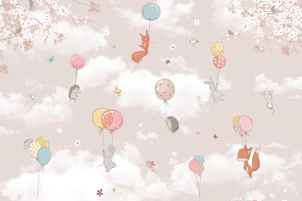 Обои "На воздушных шариках"