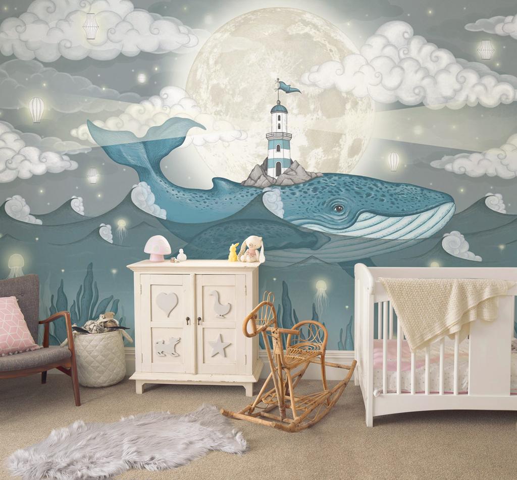 Обои "Кит в облаках"