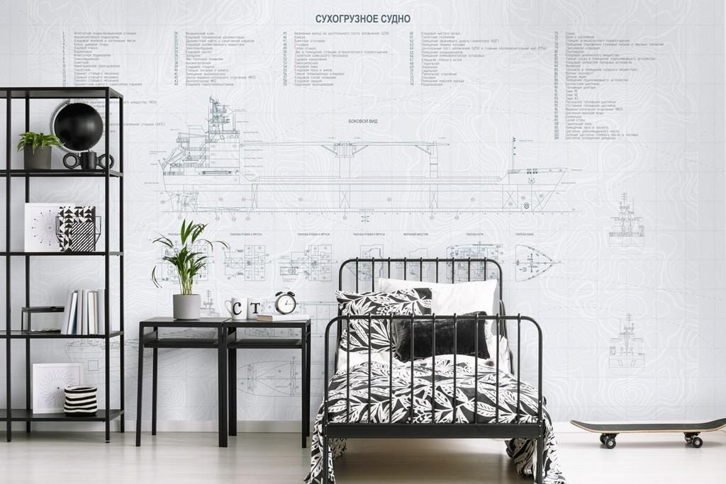 Обои "Схема корабля-3"