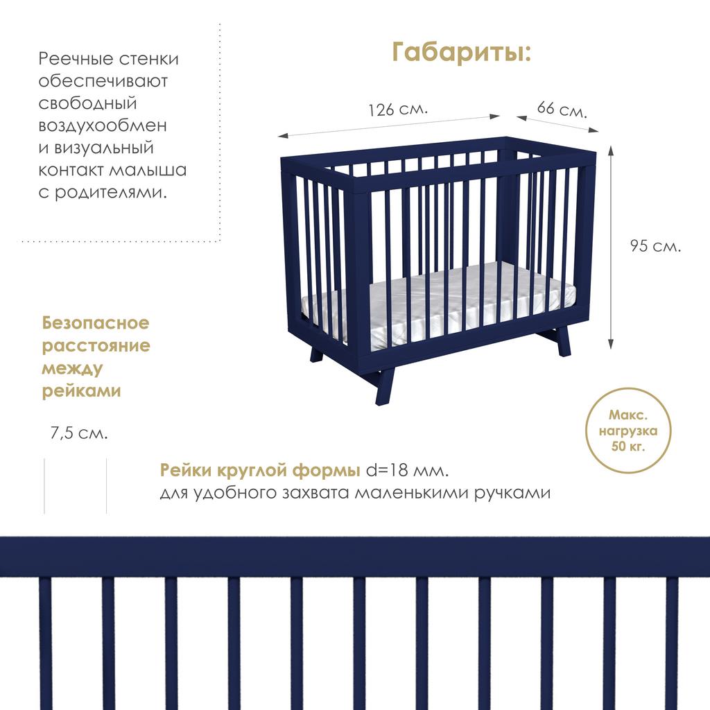 Кроватка для новорожденного Lilla Aria Night Blue