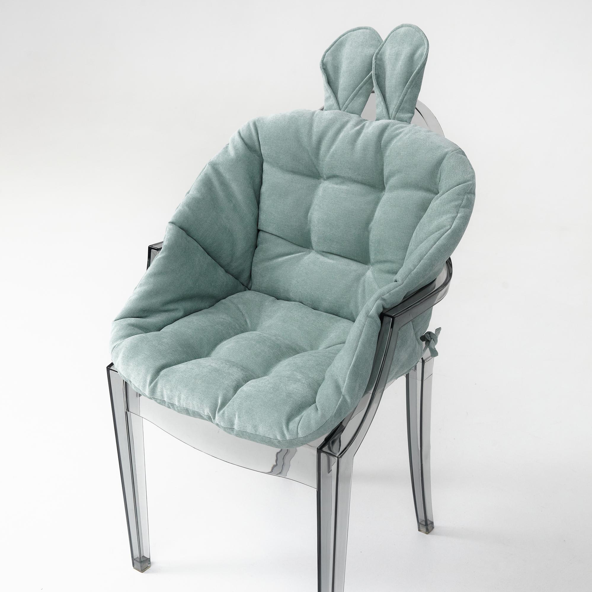 Мягкая подушка для стула с ушками в велюре