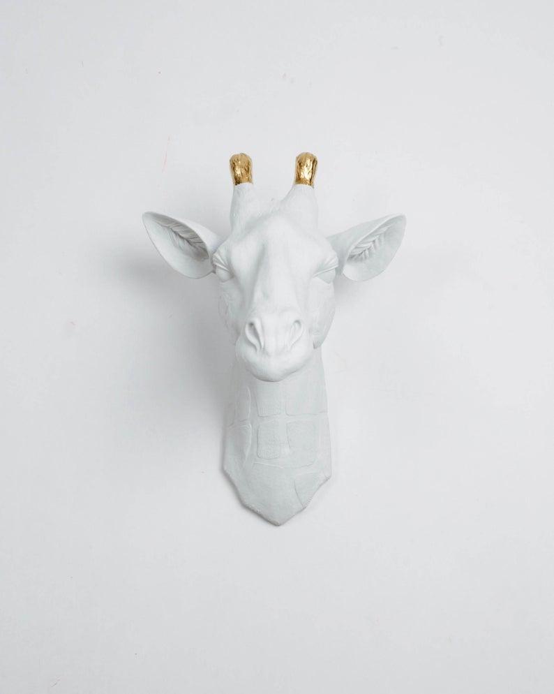 Декоративная голова "Жираф белый/черный"