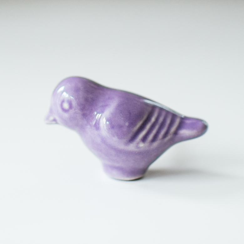 Керамическая ручка Лавандовая птичка