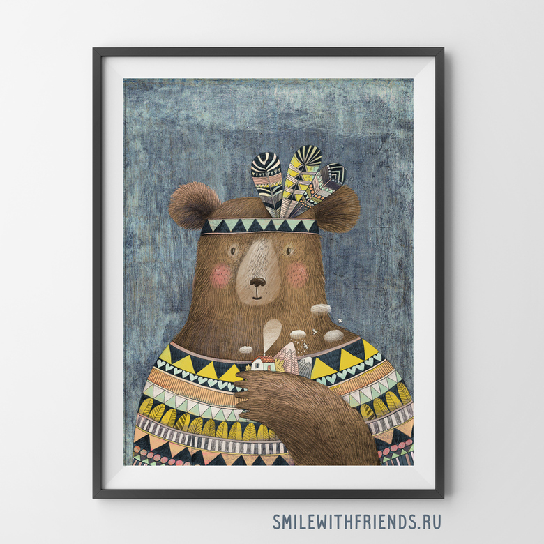 Постер "Мишка-индеец"