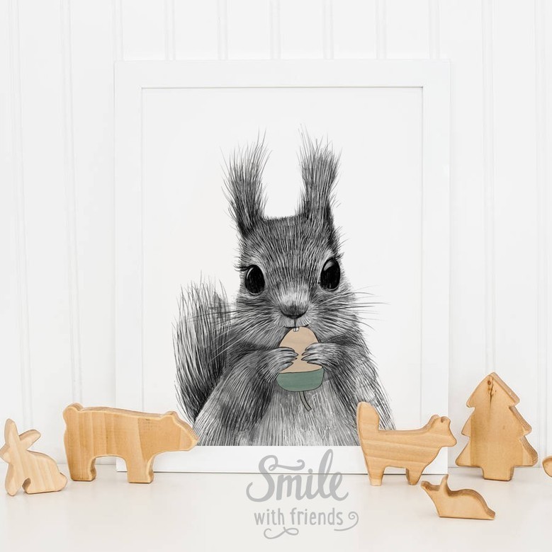 Постер "Малыш бельчонок"