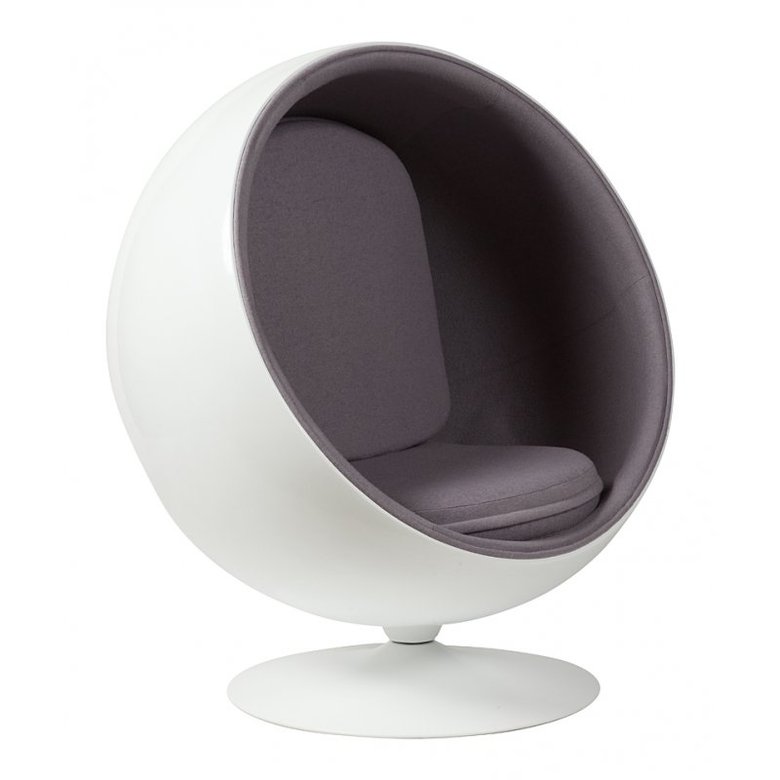 Кресло Eero Ball, серая шерсть