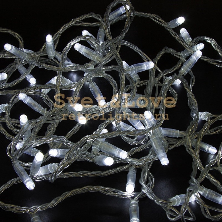 Гирлянда Нить 20, постоянное свечение, прозрачный ПВХ, 230В, цвет: Белый (арт. 305-185)