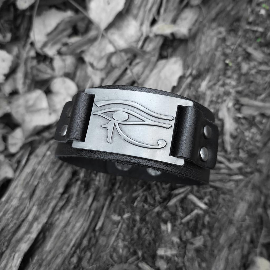 Глаз Гора — мужской кожаный браслет