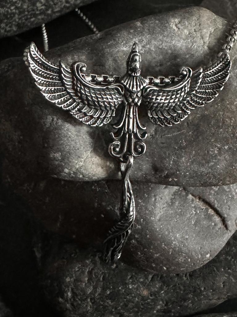 Парящий Феникс - стальной кулон с цепочкой