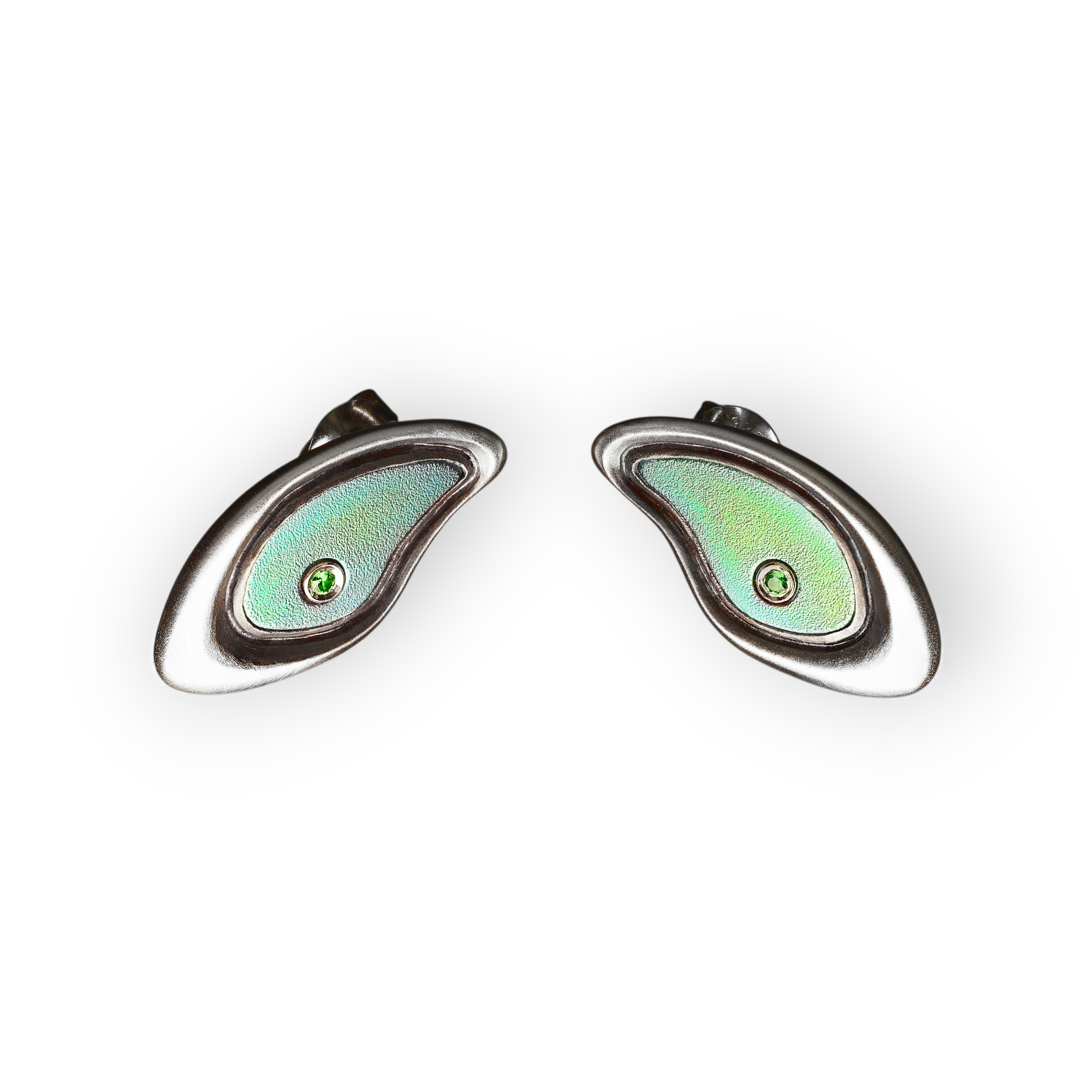 "Puddles" Earrings with demantoids