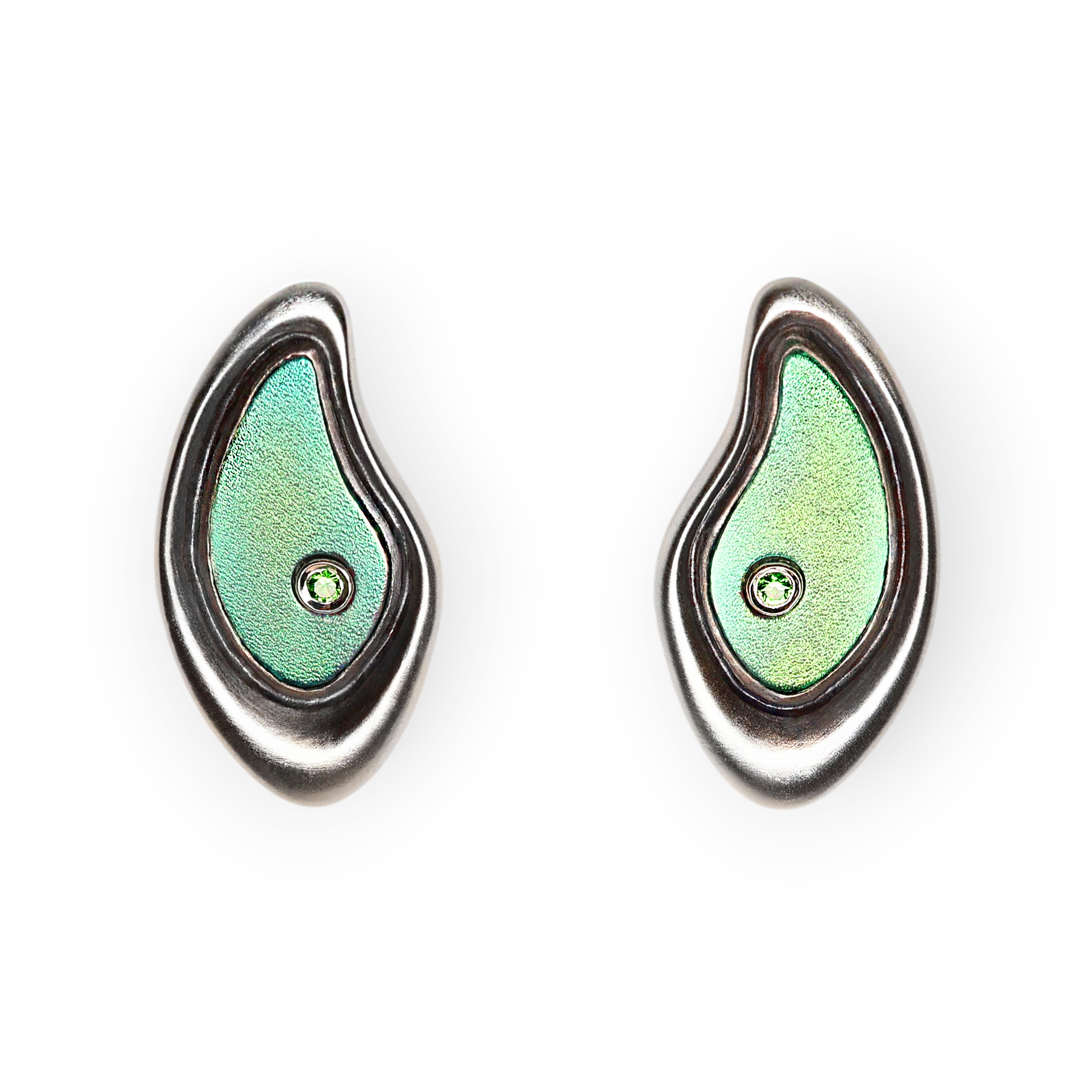 "Puddles" Earrings with demantoids