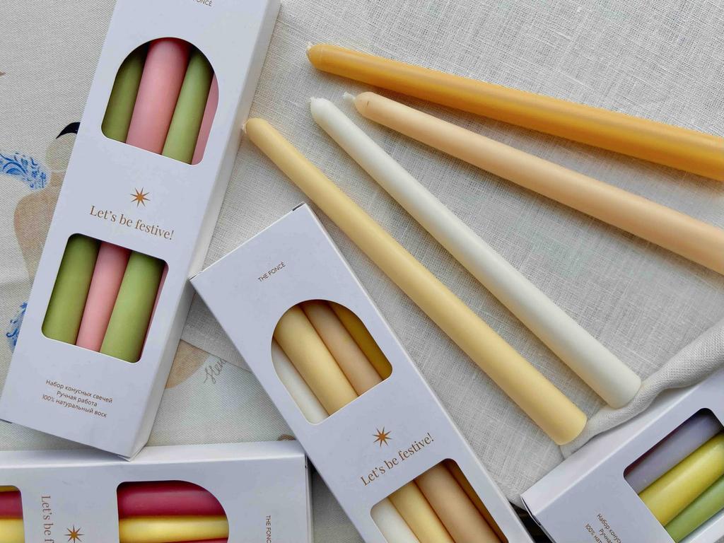 Свечи конусные из оливкового воска