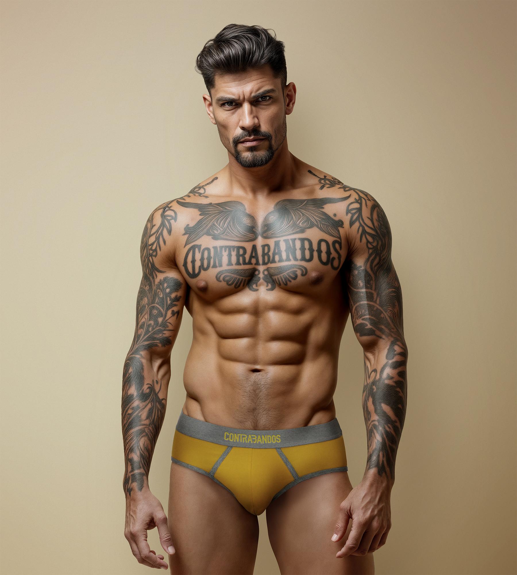 Мужские желтые трусы CONTRABANDOS HALFBOX MANGO