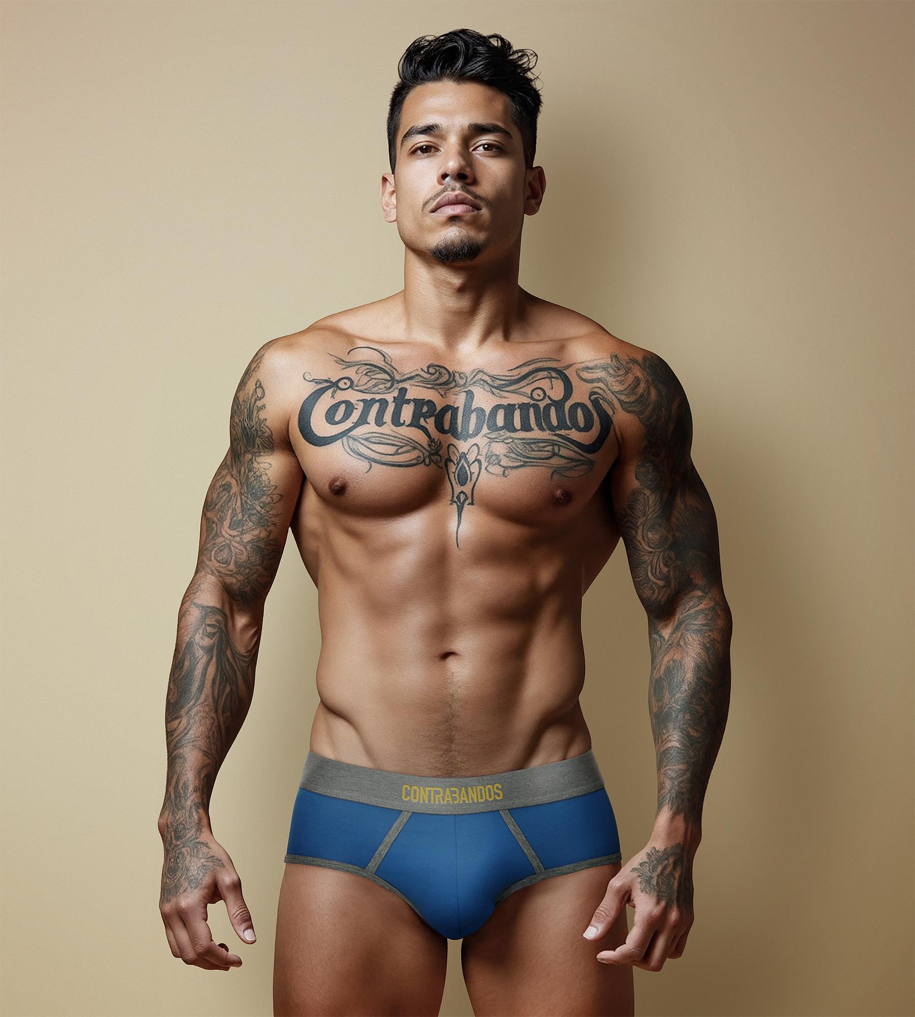 Мужские голубые трусы CONTRABANDOS HALFBOX AQUA