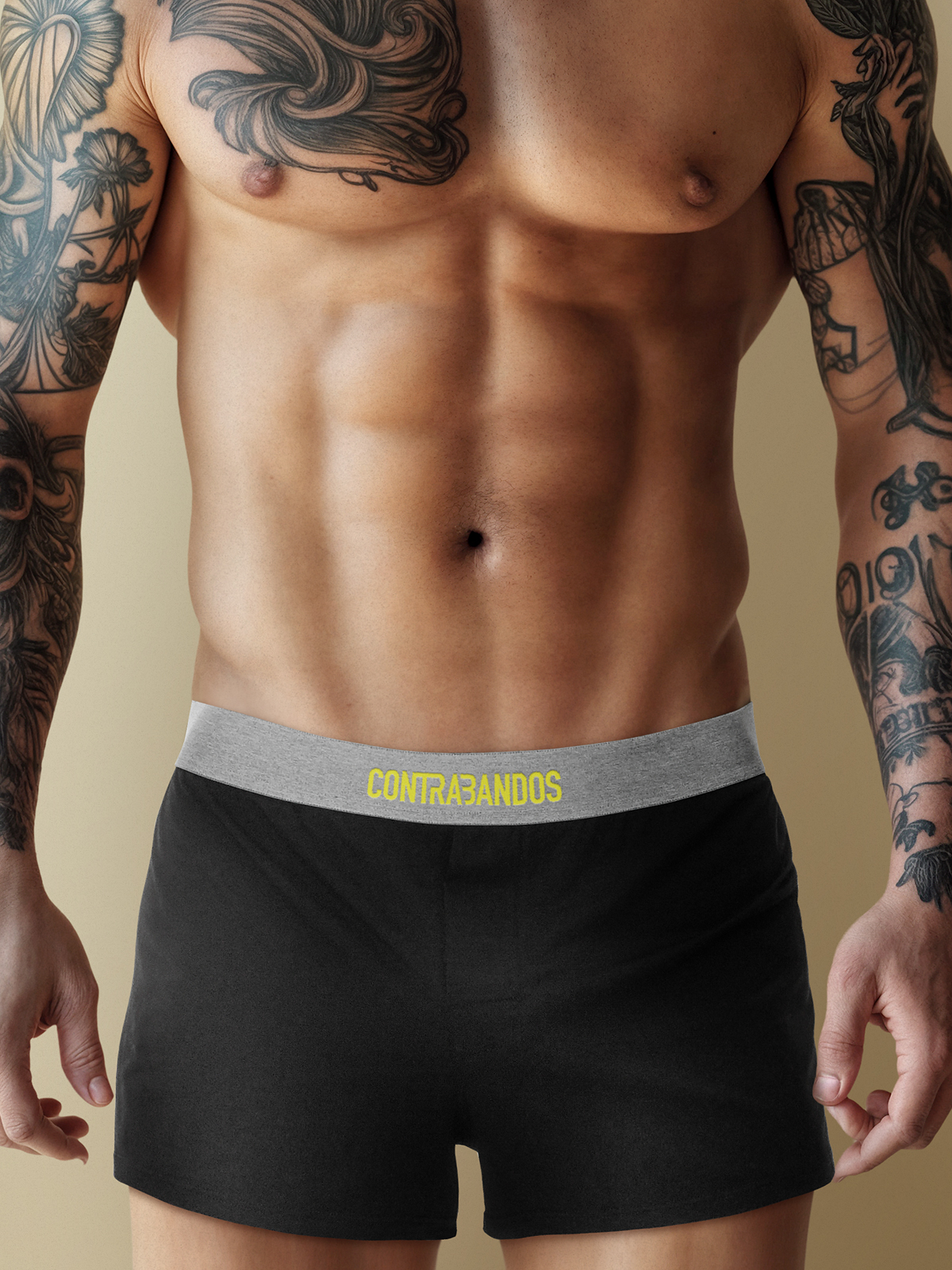Мужские черные трусы CONTRABANDOS WAKE UP BLACK