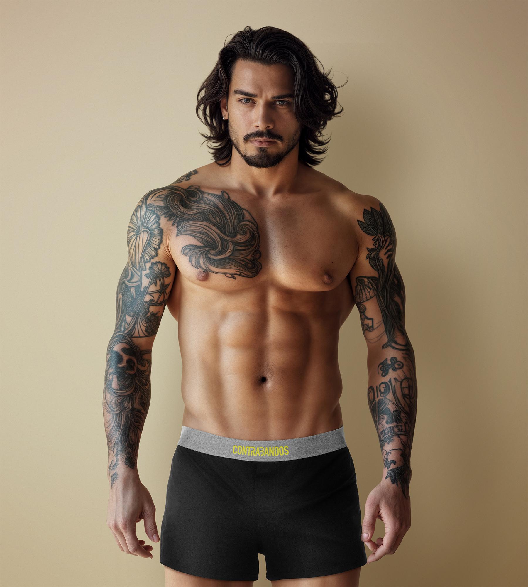 Мужские черные трусы CONTRABANDOS WAKE UP BLACK