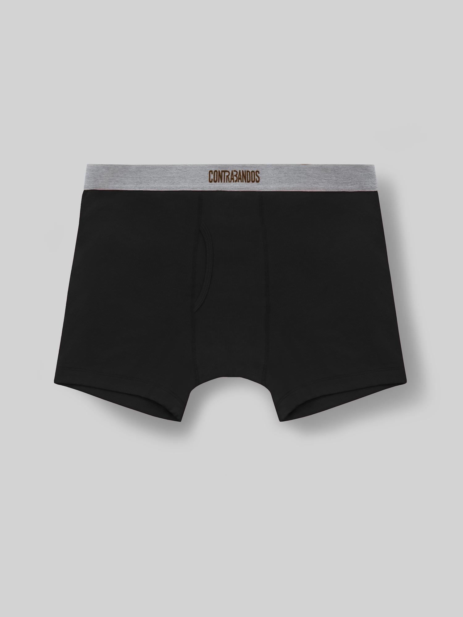 Мужские боксеры-риб удлиненные CONTRABANDOS BOXERS LONG RIB BLACK
