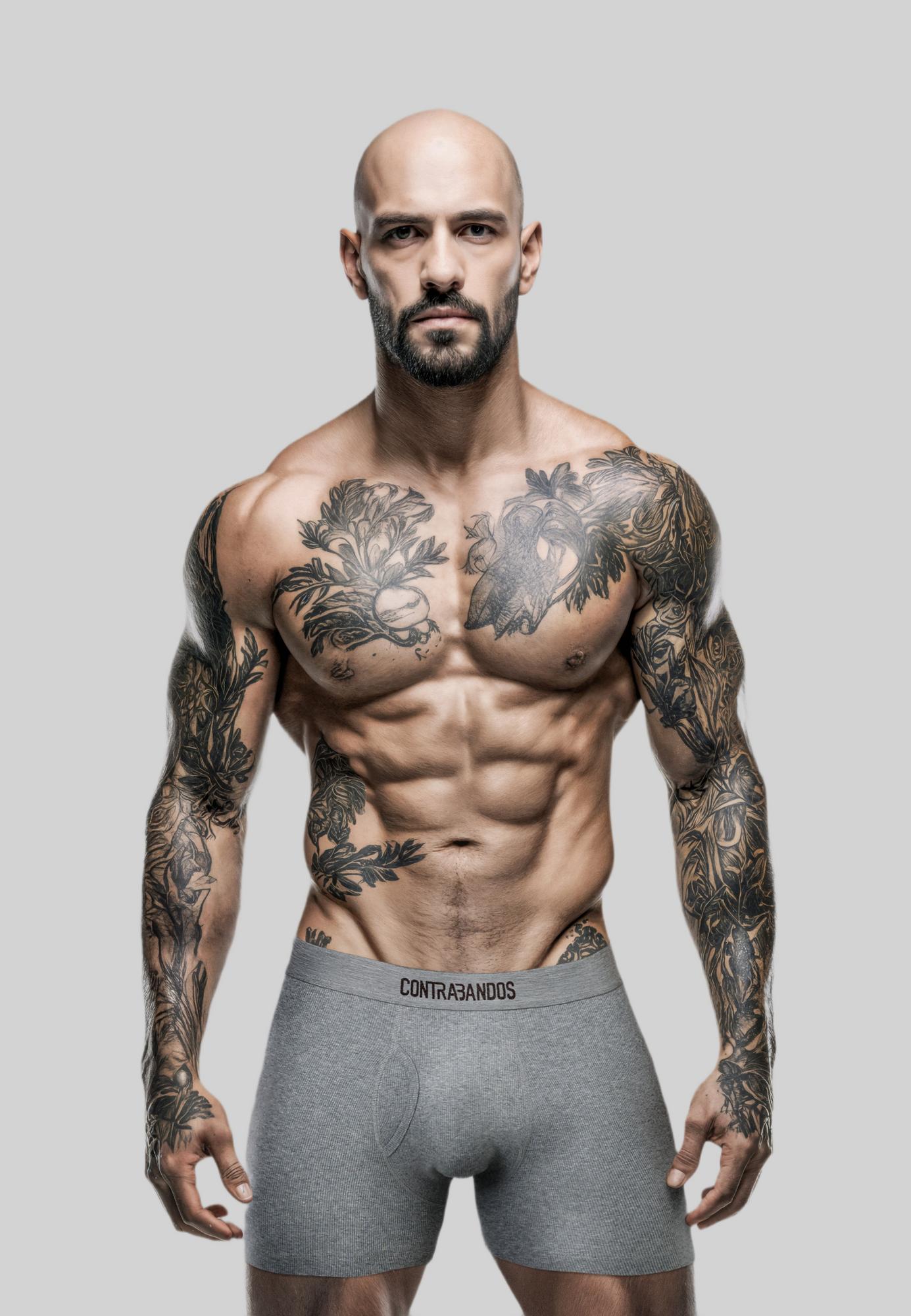 Мужские боксеры-риб удлиненные CONTRABANDOS BOXERS LONG GREY MELANGE