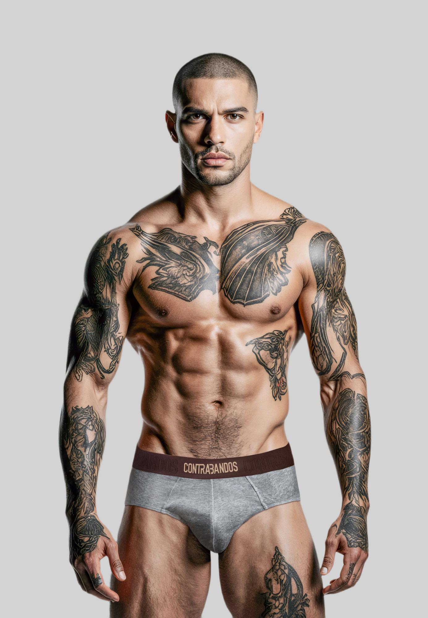 Мужские брифы-риб CONTRABANDOS BRIEFS RIB GREY MELANGE