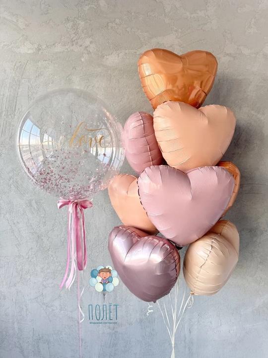 Сет "Love rose с сердечками"