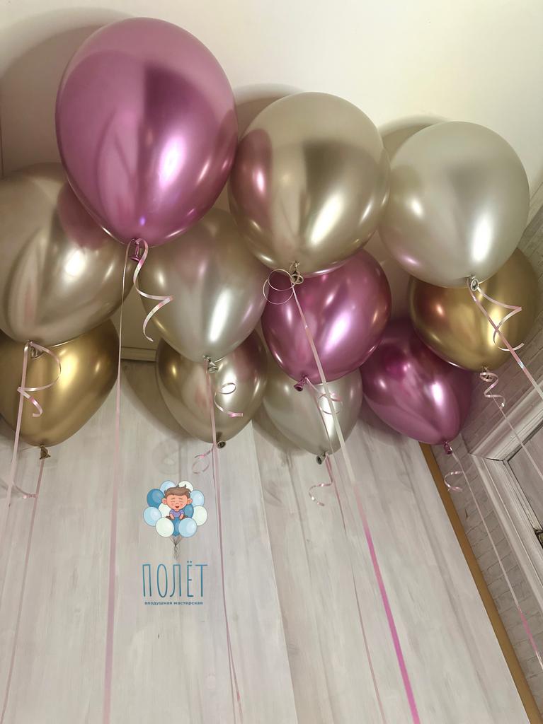 Шары под потолок Хром 11 штук