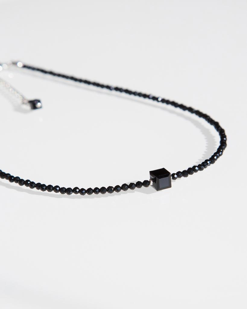 Колье из черного агата и кристалла Swarovski «НОЧЬ»