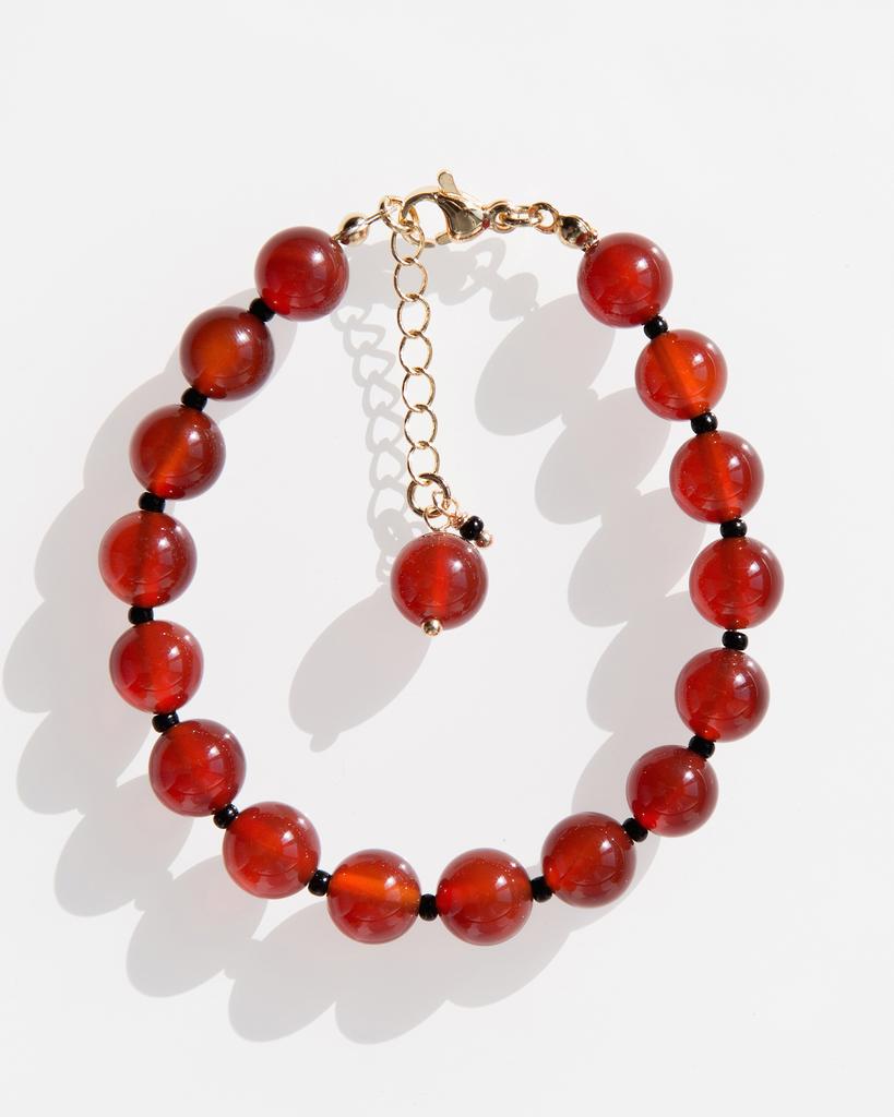 Браслет из сердолика «КРАСНАЯ СМОРОДИНА»