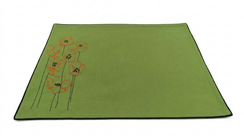 Плейсмат Маки зеленый (комплект)