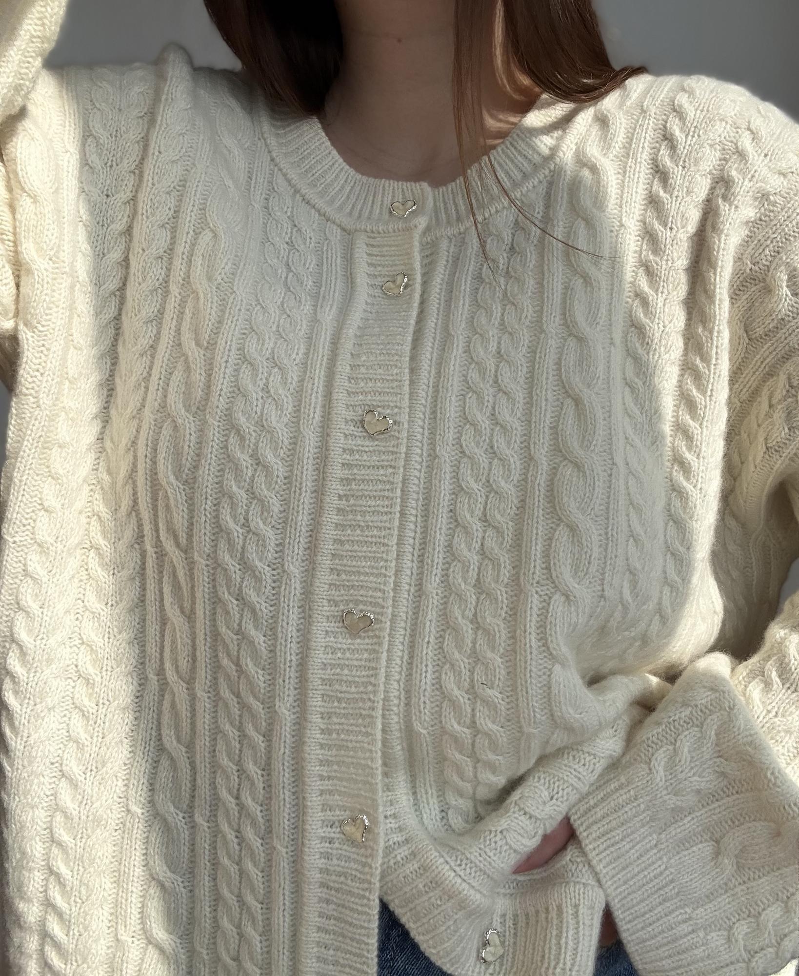 Описание #карди_косички с круглым вырезом (PDF)