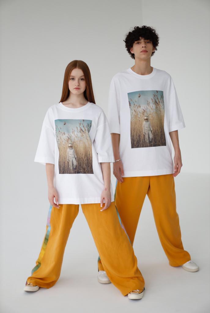 Брюки широкие на резинке с лампасами ADULT SIZE "Pajama party", манго