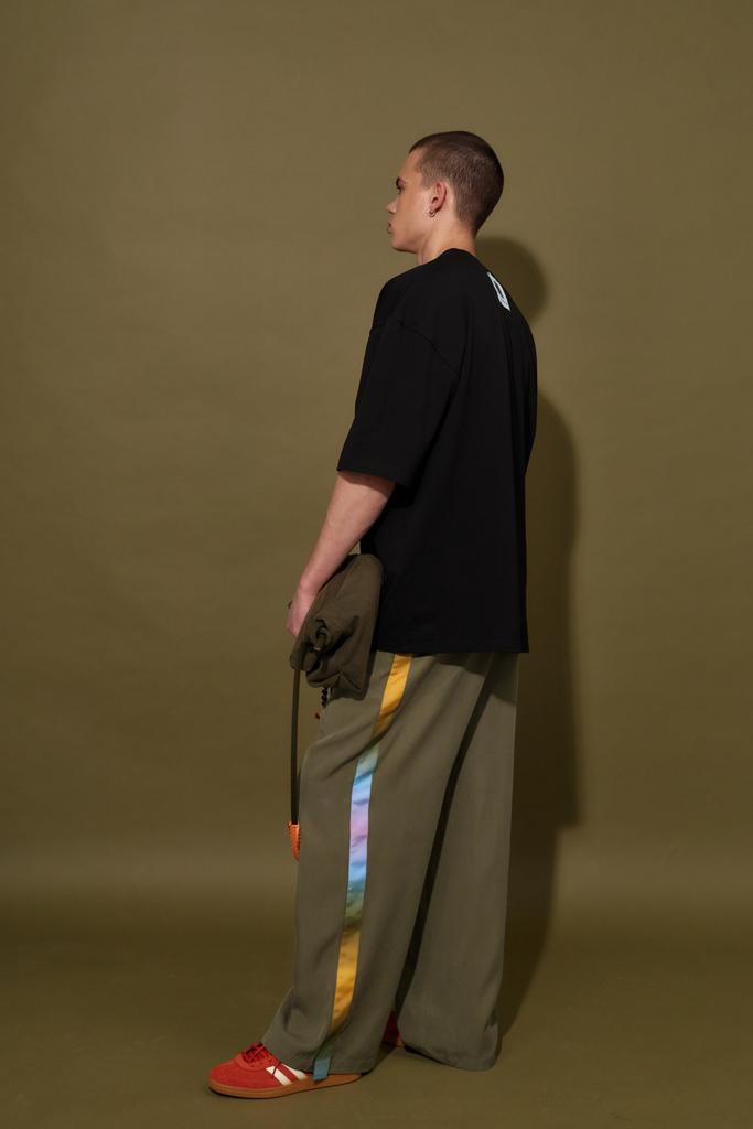 Брюки широкие на резинке с лампасами ADULT SIZE "Pajama party", хаки